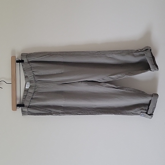 J. Jill Green Garment Dyed Linen Roll Tab Pull-on Pants Size Medium M - Picture 3 of 10